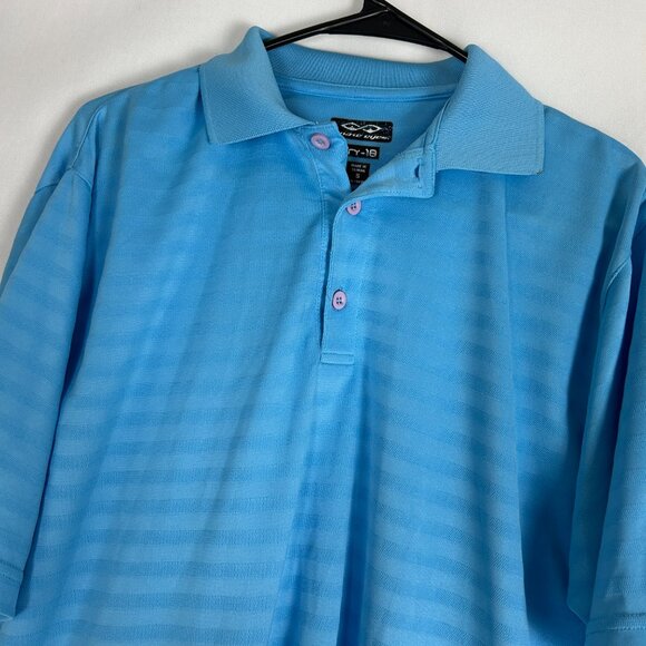 Snake Eyes Blue Striped Polo Shirt dry-18 S - Picture 2 of 5